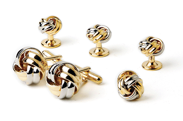 Gold & Navy Enamel Cufflinks And Dress Studs Set - The Cufflink Store